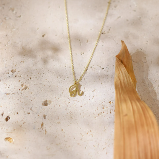 Cursive Initial Charm Letter Necklace