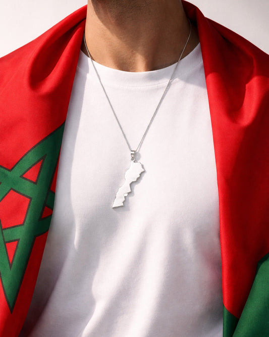 Morocco Map Necklace in 925 sterling silver, photo 2
