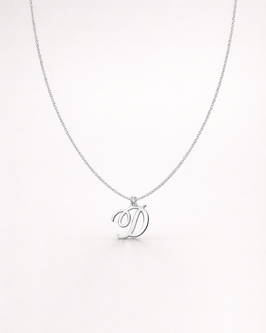 Cursive Initial Charm Letter Necklace