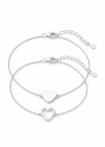 Heart Duo Bracelet Set