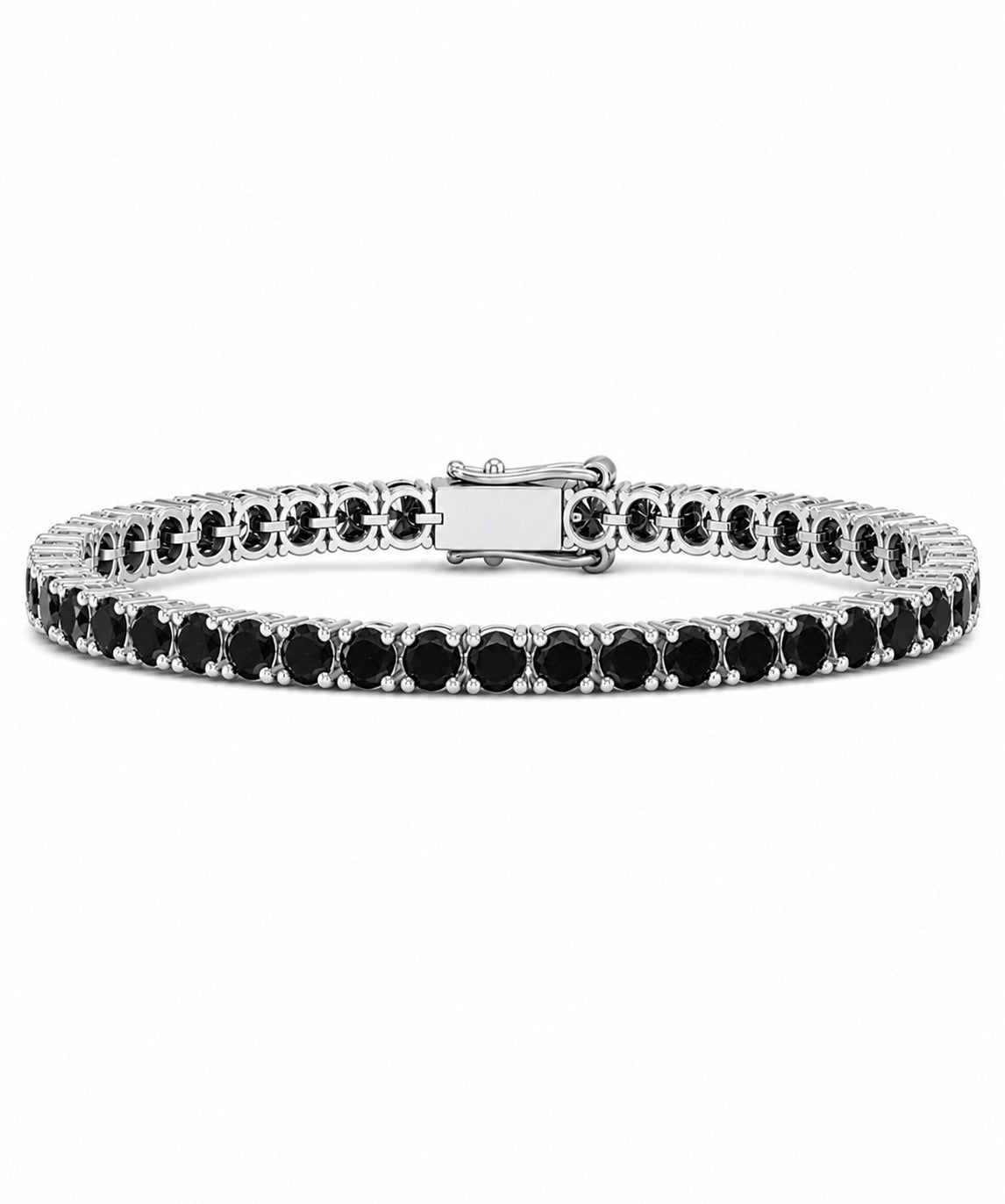 Black Silver Tennis Bracelet