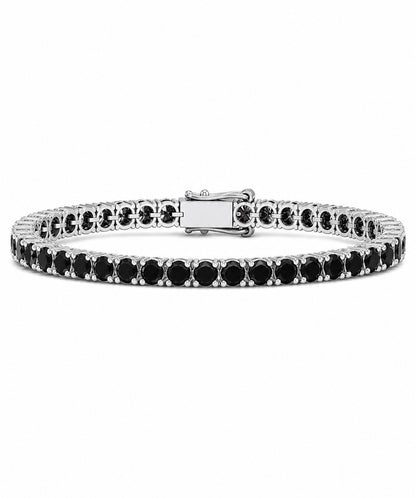 Black Silver Tennis Bracelet