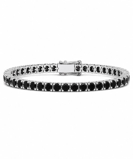 Black Silver Tennis Bracelet
