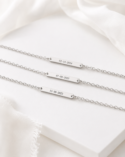 Signature Date Bar Bracelet