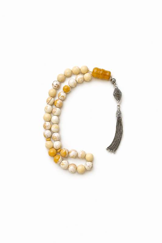 Natural Amber Misbah - Ivory