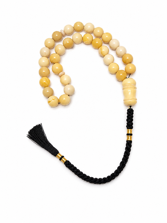 Natural Amber Misbah  - Ivory & Honey