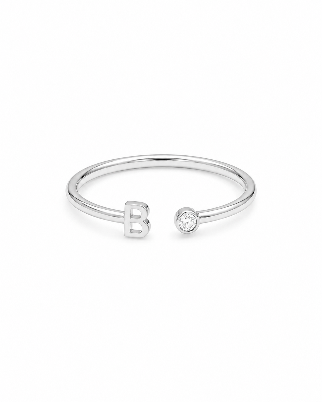 Elegant Letter Charm Ring