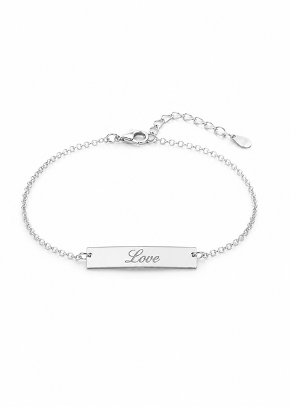 Amour Silver Bar Bracelet