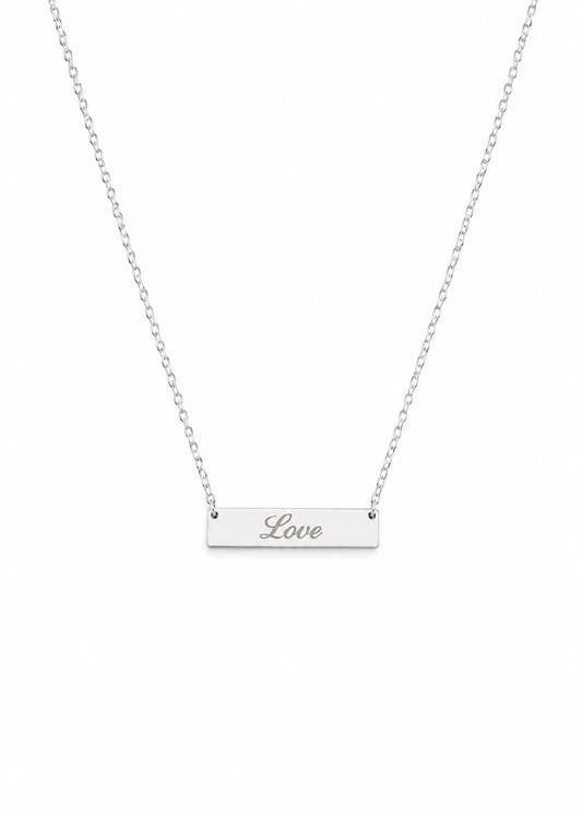 Amour Silver Bar Necklace in 925 sterling silver