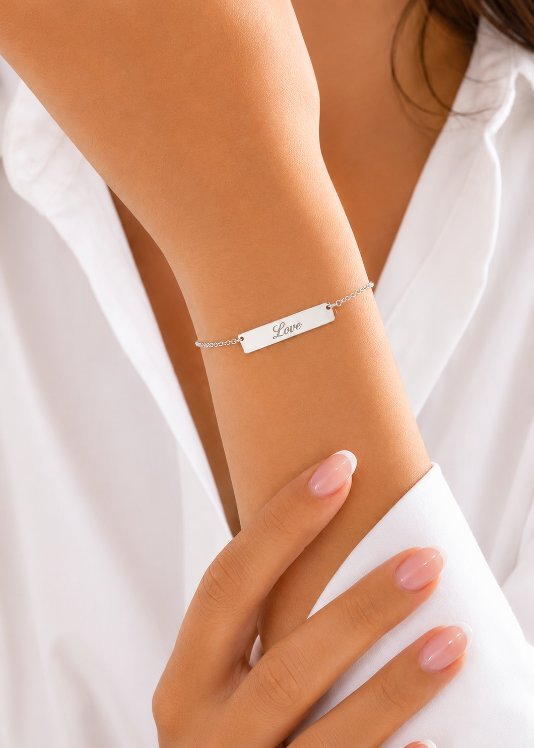 Amour Silver Bar Bracelet