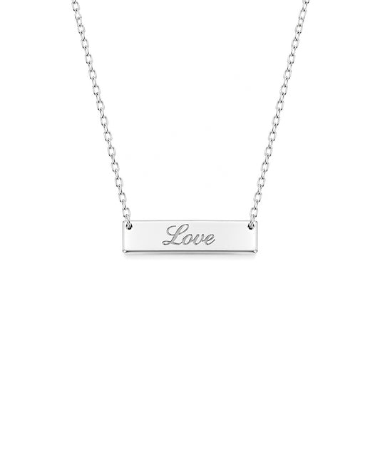 Amour Silver Bar Necklace in 925 sterling silver