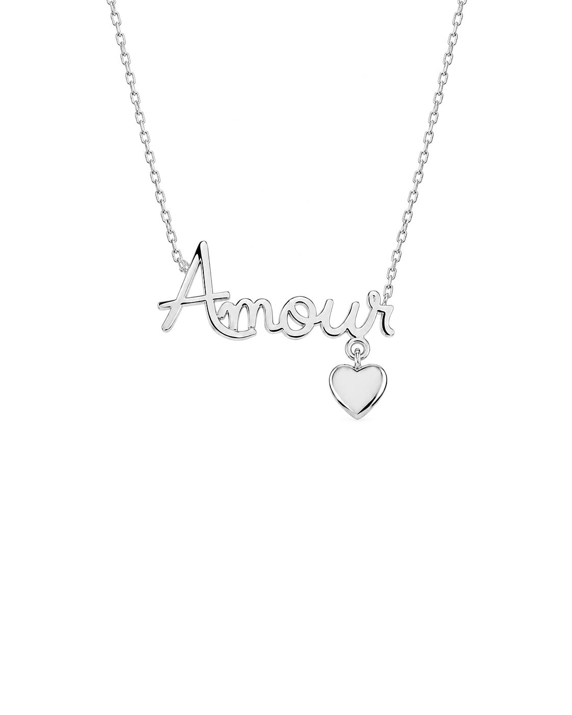 Amour Necklace with heart charm in 925 sterling silver
