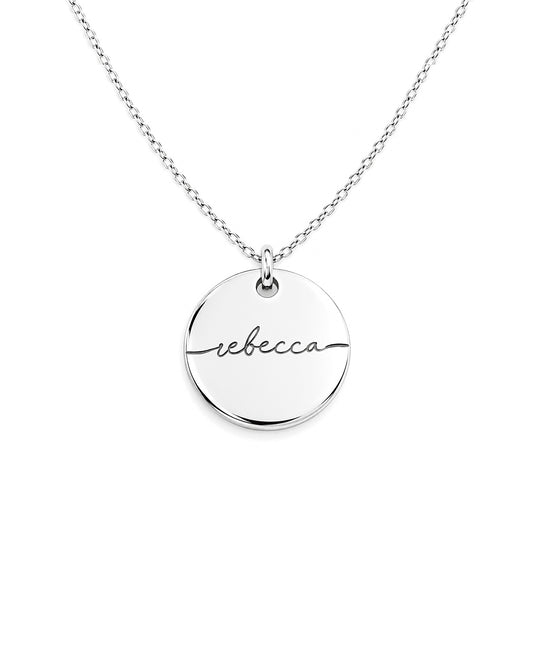 Disc Custom Name Necklace in 925 sterling silver