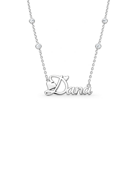 Heart Custom Name in 925 sterling silver