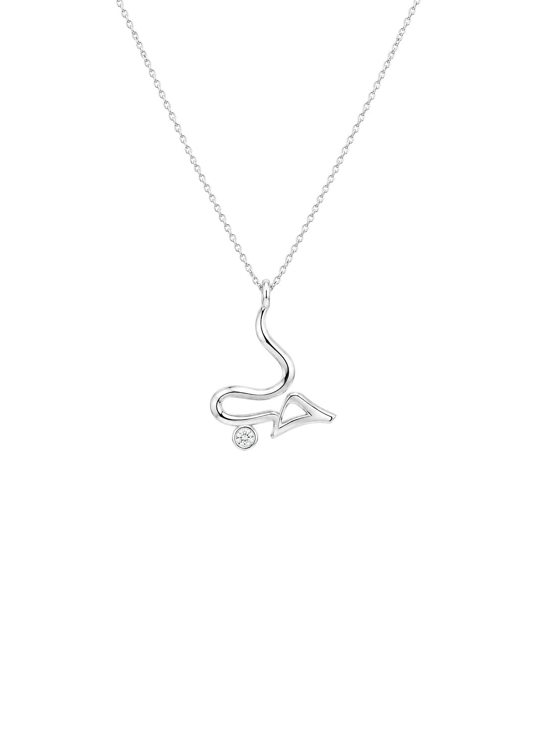 Hubb Arabic Necklace in 925 sterling silver with a cubic zirconia stone