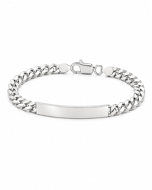 ID Bar Curb Bracelet in 925 sterling silver
