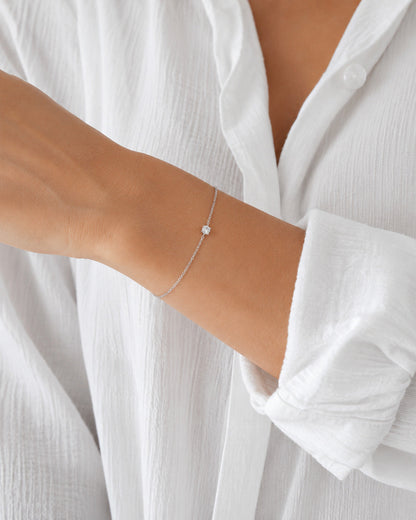 Luna Solitaire Bracelet in 925 sterling silver, photo 2