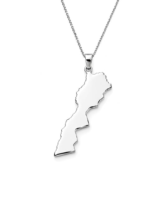 Morocco Map Necklace in 925 sterling silver